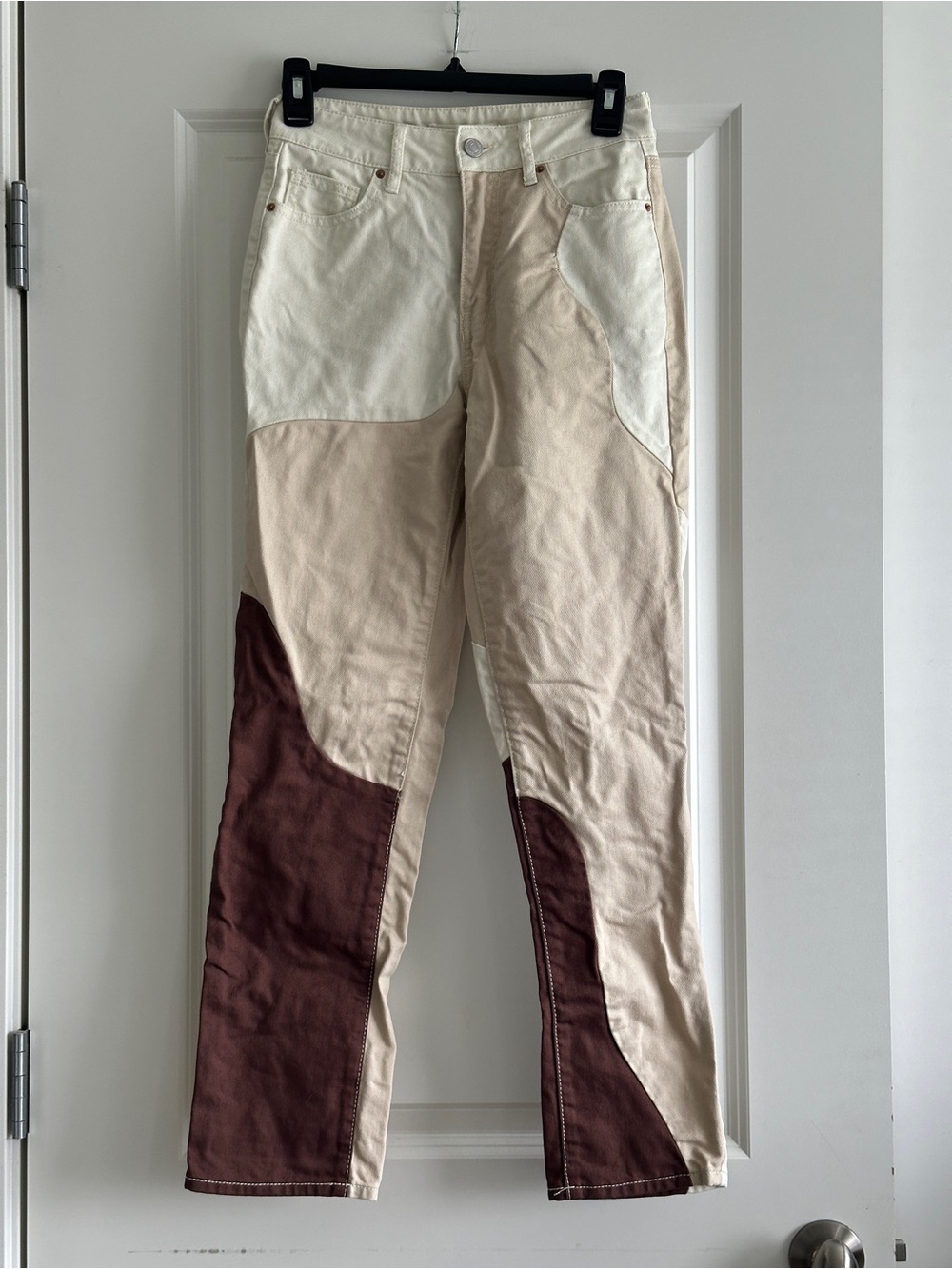 PacSun Cream/White Denim Pants - Brand Tag Visible